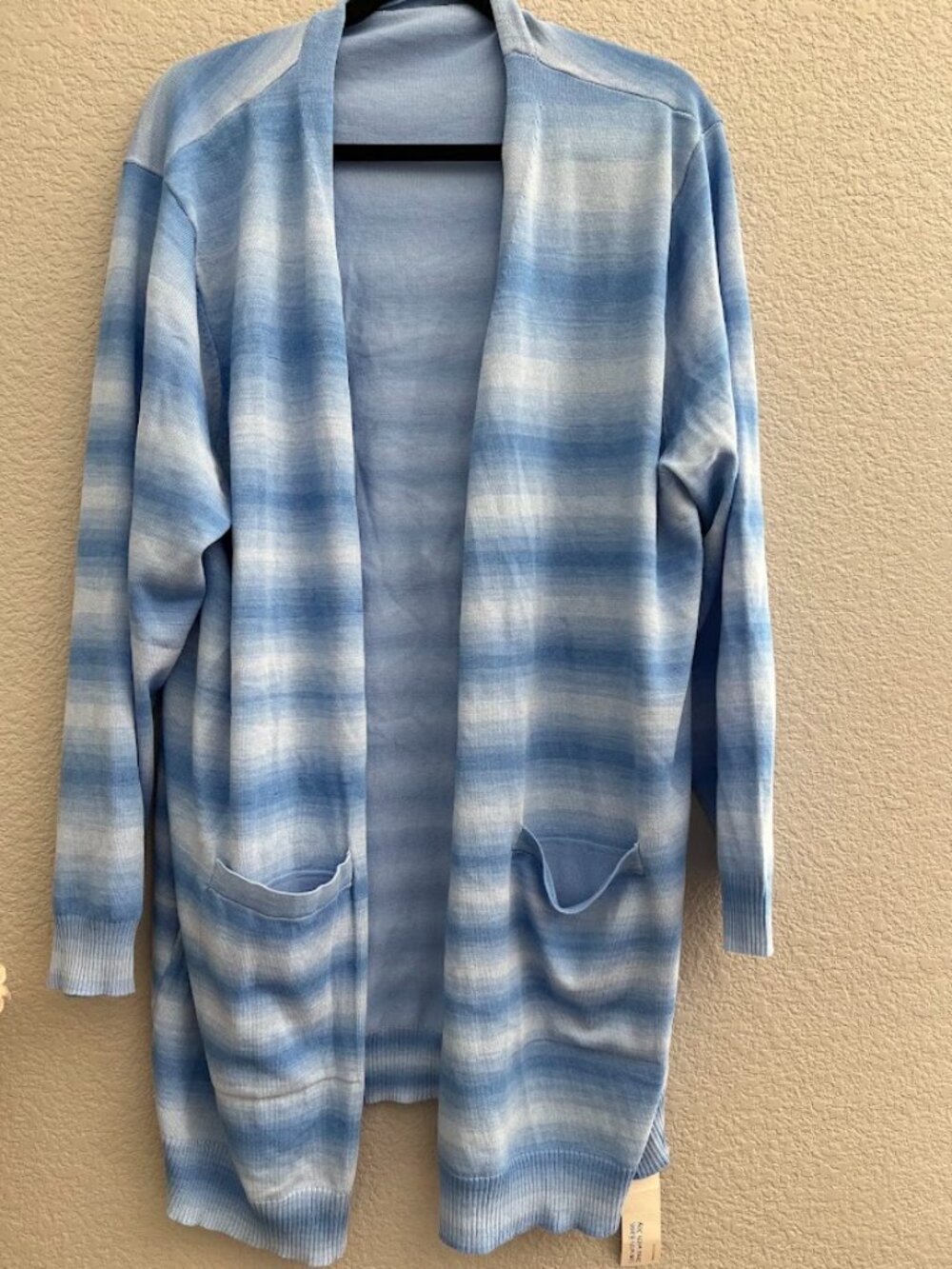 NWT Bloomchic Blue White Striped Open Front Cardigan Sweater Size 22-24 NEW
